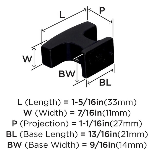 Westerly - Knob 1-5/16" SQ Knob Black Bronze