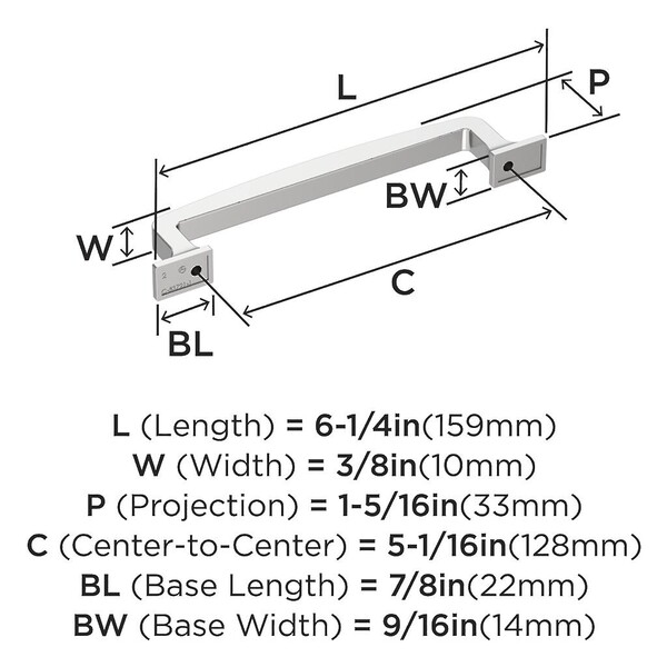 Westerly Pull 128mm Polished Chrome