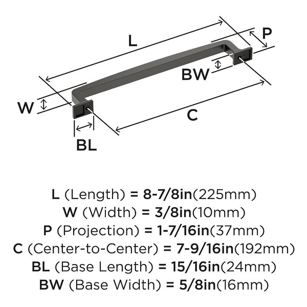 Westerly Pull 192mm CC Black Bronze