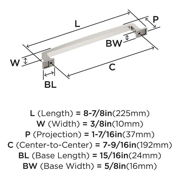 Westerly Pull 192mm CC Polished Nickel