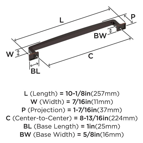 Westerly Pull 224mm CC Oil-Rubbed Bronze
