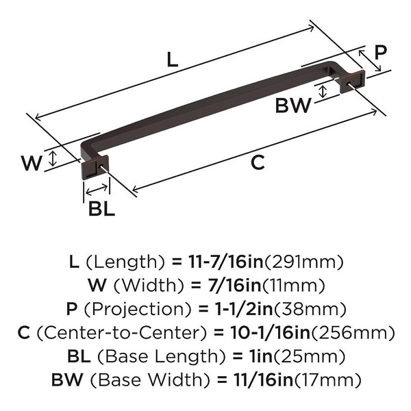 Westerly Pull 256mm CC Oil-Rubbed Bronze