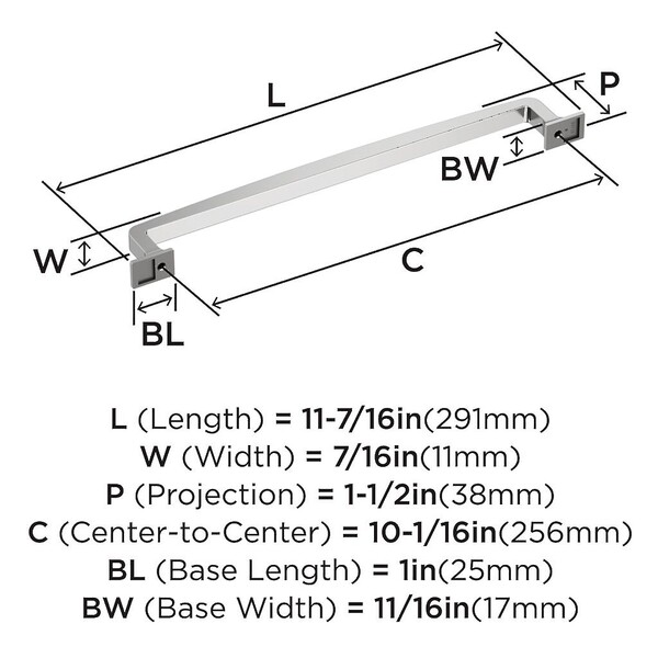 Westerly Pull 256mm CC Polished Chrome