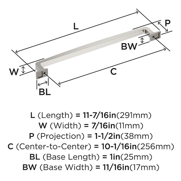 Westerly Pull 256mm CC Satin Nickel