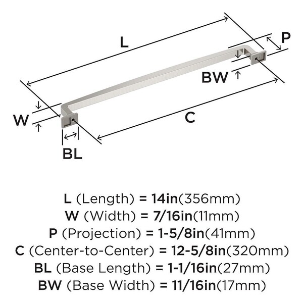 Westerly Pull 320mm CC Satin Nickel