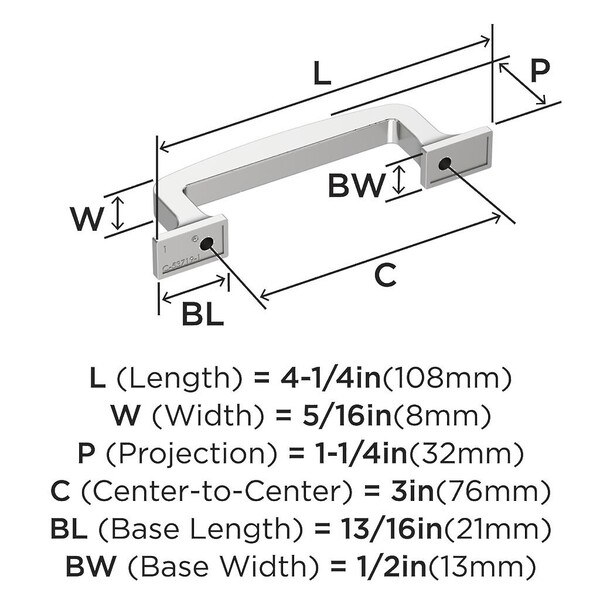 Westerly Pull 76mm Polished Chrome