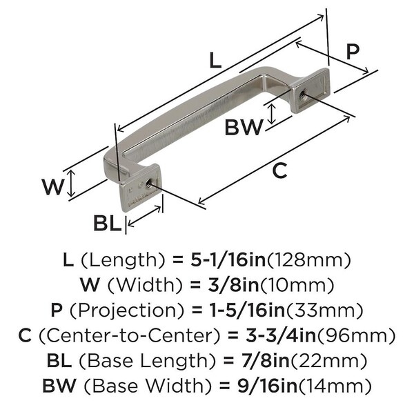 Westerly - Pull 96mm CC Polished Nickel