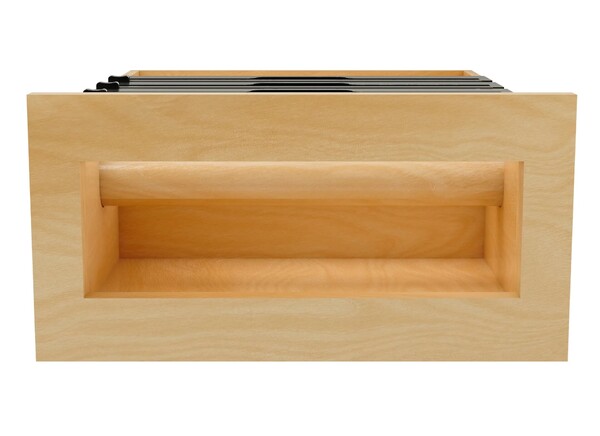 Wood Base Cabinet Paper Towel Tiered Drawer System w/ Foil Cutters and BLUM Soft-Close